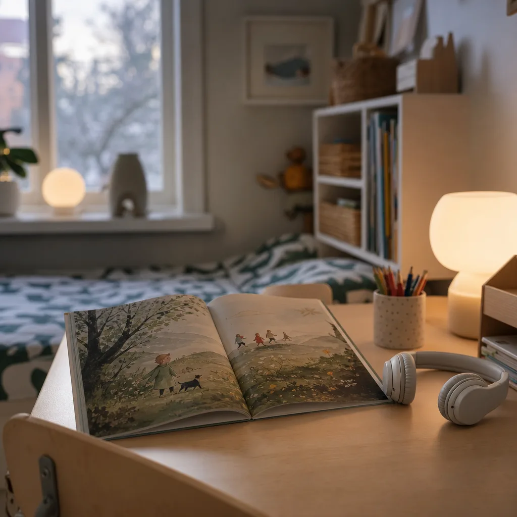 Ett barn som sitter ensamt på en bänk i en skolkorridor med blicken nedåt
